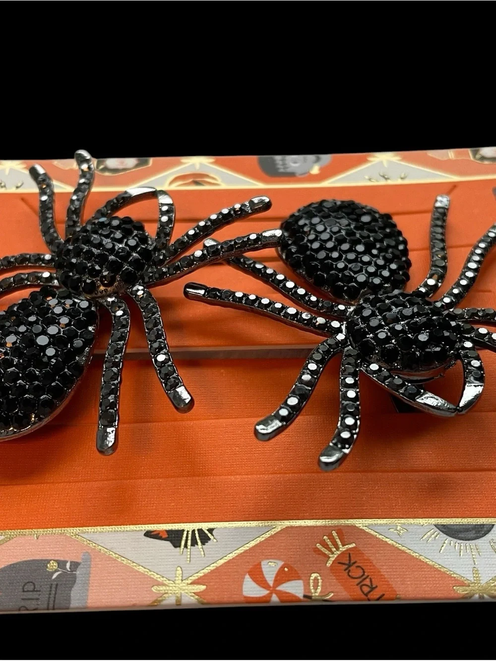 Piper K Black Sequin Spider Hair Clips